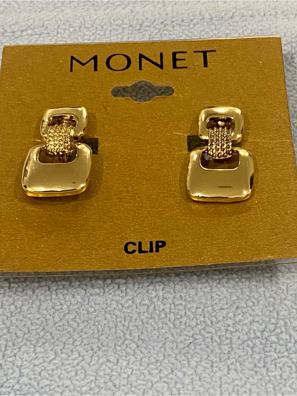 Monet Gold-Tone Linked Clip-On Earrings